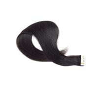 VILLCASE Black Human Hair Extensions Tape in Weft 70cm Long Can be Straightened and Dyed Natural Remy Hair for Women Suitable for Everyday Wear