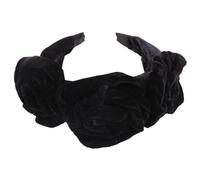 VILLCASE Black Pleuche Headband Stylish and Chic Design Fine Workmanship with Large Flower for Women for Daily Use and Engagement Hair Accessories