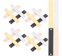 VILLCASE Blank Dog Tags for Engraving, Moderate Thickness 12pcs Stainless Steel Rectangular with Double Holes Metal Charms for DIY Crafts Pendants and Jewellery Making
