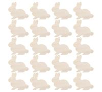 VILLCASE Blank Wood Bunny Hanging Decoration 20pcs Wooden Rabbit Cutouts with Holes for Hanging for Room and Home DIY Painting and Crafts