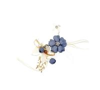VILLCASE Blue Cloth Flower Wrist Bracelet with Comfortable Hand Feel and Beautiful Design, Perfectly Match with Dresses, for Bridesmaids at Wedding or Special Soiree
