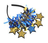 VILLCASE Blue Star and Moon Headband for Ramadan Eid Mubarak Decorations, Comfortable Felt and Ribbon Hair Accessory with Unique Design and Women at Gatherings