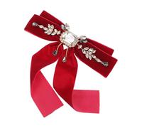 VILLCASE Bow Brooch Pin Versatile Styling Accessory with Velvet Ribbon Rhinestone Classic French British Design Elegant Vintage and Alloy Material for Weddings and Professional Settings