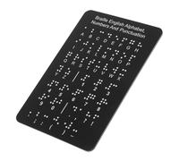 VILLCASE Braille Alphabet Learning Board with Raised Dots, Black Tactile Braille Writing Board for Beginners, Includes English Letters, Numbers Punctuation, Educational Tool for Blind