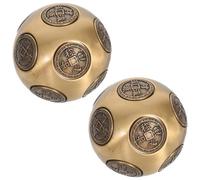 VILLCASE Brass Dodecagon Hand Exercise Ball with Rotatable Faces for Grip Strengthening Rehabilitation and Finger Coordination Training Portable Weighted Fitness Equipment for Hand Therapy