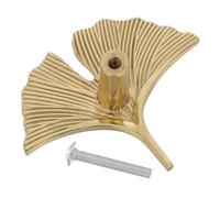 VILLCASE Brass Ginkgo Leaf Cabinet Knob Handle Golden Single Hole Drawer Pull for Shoe Cabinets Easy Installation Women