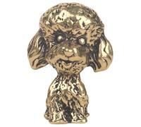 VILLCASE Brass Poodle Figurine Dog Statue Desktop Decor Miniature Animal Ornament with Stable Base Vintage Brass Animal Figurine Collectible Artwork