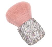 VILLCASE Brush and Touchups Makeup Travel Artists for Beginners Portable Pink Mushroom Head Powder with Plastic Handle, Does Not Shed Onthego