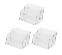 VILLCASE Business Card Holder Convenient and Firmly Standing Organizer with Large Capacity 3pcs and Simple Design , Desktop Card Display Stand for Office Use