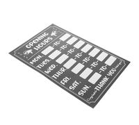 VILLCASE Business Hours Sign Rewritable Sticker with Adhesive, Thickened Black Sunproof Opening Hours Sign for Bank and Store Use