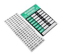 VILLCASE Business Hours Sign Writable Adhesive Backing, UV Resistant Fade-proof Store Opening Hours Display, 2pcs Set Suitable for Office, Restaurant, and Shop Door Use