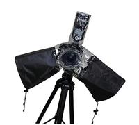 VILLCASE Camera Rain Cover with Drawstring Arm Protectors Flashing Lens Protector for DSLR Cameras Transparent Flexible Hood Shields Against Rain Dust