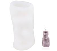 VILLCASE Candle Making Mold Soap Mold Personal Professional White Flexible Reusable Silicone Easter Island Statue Shaped for Candle Making Handicrafts