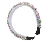 VILLCASE Candy Headbands for Women with Comfortable Thick Padding and Delicate Beaded Craftsmanship, Wide Padded Rainbow Hair Accessories for Themed Parties and Beach Vacations