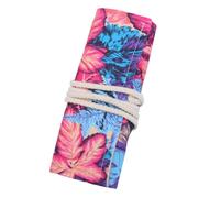 VILLCASE Canvas Pencil Case with 36 Slots, Purple Portable Pencil Holder and Artists, Elegant Storage Bag for Pen and Paint Tools, Convenient to Carry and Organize Writing Supplies
