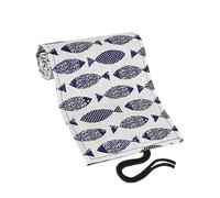 VILLCASE Canvas Pencil Roll Organizer with Slots Portable Cartoon Saury Pattern Pencil Storage Case Space Saving Roll Up Design for Artists and Students Cotton Linen Material