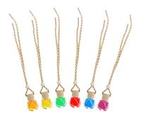 VILLCASE Car Air Freshener Pendant Stylish and Beautiful 6pcs Gourd-shaped Perfume Hanging Ornament Made of Glass and Grass Easy to Install and Decorative Improves Air Environment for Car