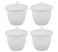 VILLCASE Ceramic Crucible 70Ml with Cover Set Porcelain Melting Crucibles for Laboratory Use Gold Silver Metal Alloy Refining Chemical Resistant Crucible Cup