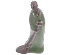 VILLCASE Ceramic Monk Figurine Garden Statue with Versatile Decoration and Spacesaving Design, Realistic Zen Style for Garden and Meditation Decoration, for Family and Friends