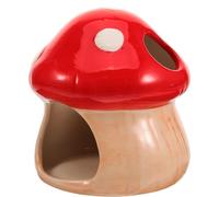 VILLCASE Ceramic Mushroom Hamster Hideout for Hamster and Dwarf Hamsters