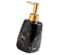 VILLCASE Ceramic Soap Dispenser with Anti-rust Press Pump Refillable Lotion Shampoo Bottle for Bathroom Countertop Thick Material with Sturdy Base Compact Travel-friendly Design Glossy