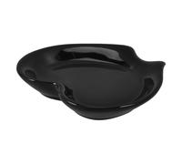 VILLCASE Ceramic Spoon Rest Utensil Holder for Kitchen Utensils and Coffee Spoons Simple Elegant Black Porcelain with Convenient Storage from Touching Surfaces on Kitchen Countertop