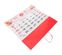 VILLCASE Chinese New Year Wall Calendar with Red Paper Material, Spacious Writeable Pages, Traditional Zodiac Sheep Design, Rectangular Shape for Office and Spring Festival Decoration
