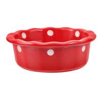 VILLCASE Christmas Ceramic Pet Drinking Bowl with Smooth Surface and Lovely Unique Design, Red Dog Feeding Bowl as A Gift for Puppies and Pets during Holiday Season
