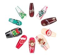VILLCASE Christmas Nail Art Festive Press Designs for Holiday Manicures Winter Party Decor Full Cover Tips for Women