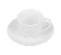 VILLCASE Coffee Cup and Saucer Set Simple Stylish White Ceramic with Flat Base, Designed to Hold Water and Milk Tableware for Hotel and Office Use for Afternoon Tea