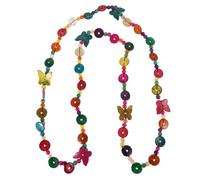 VILLCASE Colorful Boho Coconut Shell Necklace for Women Long Design Layered Wear Butterfly Discs Ethnic Handmade Jewelry Summer Vacation Accessory