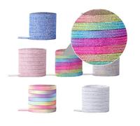 VILLCASE Colorful Elastic Shoe Laces Made of Elastic Band and Polyester, and Time-saving 7 Pairs of 100cm Glitter Laces with Buckle, Tieless Shoelaces Strings for Trainers