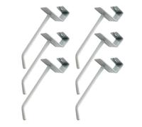 VILLCASE Commodity Shelf Display Hook White Iron 6pcs with Smooth, Rust-Resistant Surface for Supermarket Shelf Use