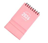 VILLCASE Compact Desk Calendar Small Portable Standing Flip Monthly Planner for Daily Agenda and Habit Tracking Twin-wire Binding Desktop Organizer Calendar for Office and Study