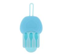 VILLCASE Compact Silicone Lip Brush Holder with Hanging Strap Dustproof Travel Organizer for Brushes Soft Touch Blue Case for Makeup Artists and Women