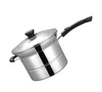 VILLCASE Cooking Pot Kitchenware Stainless Steel Non-Stick with Lid and Steaming Rack, Double Layer Design Multi-Functional Energy-Saving for Vegetables and Rice Home Noodle