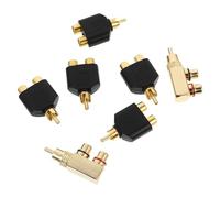 VILLCASE Copper Splitter Adapter Set No-noise Signal Transmission 7pcs with 90 Degree Audio Plug Male to Female Av Connector for Audio Equipment for Professional Sound Cards Output