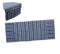 VILLCASE Cotton Linen Washing Machine Cover 55x130cm Blue Triangle Pattern Washer Protective Dust Cover Suitable for Single Door Freezer and Refrigerator Appliance Protection