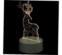 VILLCASE Creative Deer Night Light Warm Yellow Lamp for Bedroom Living Room Desktop Decoration Battery USB Dual Use Compact Ornament