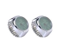 VILLCASE Creative Green Metal Ring Watches Mini Time Display and Convenient Time Checking 2pcs Stylish Accessories for Men and Women as Gifts