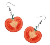 VILLCASE Creative Red Tomato Shape Dangle Earrings for Women, Acrylic Material, Fashion Stylish Design, for Banquet and Work Occasions