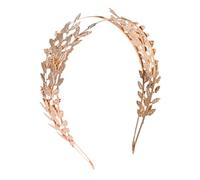 VILLCASE Creative Stylish Baroque Wedding Hair Accessory Golden Metal Leaf Headband for Brides and Friends for Photo Shoots and Carnival Events