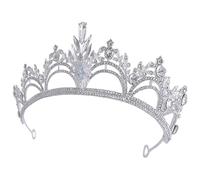 VILLCASE Crystal Tiara Bridal Tiara Wedding Crowns for Bride Silver Zinc Alloy Rhinestone Classic Princess Style High Durability Practicality Headpiece for Competitions and Costumes