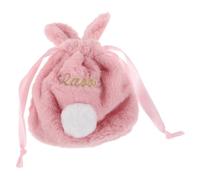 VILLCASE Cute Kawaii Bunny Drawstring Makeup Pouch Lightweight Plush Cosmetic Storage Bag with Adorable Cartoon Rabbit Design for Personal Spaces and Home Decor