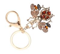 VILLCASE Decorative Bee Keychain Pendant with Rhinestone Crystal Alloy Material, Easy to Carry for Daily Style Or Backpack Hanging, Cute Animal Key Ring Decor
