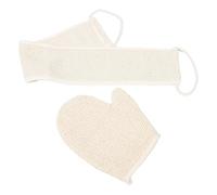 VILLCASE Deep Exfoliating Bath Gloves for Gentle Cleansing and Reusable Use, Made of Natural Sisal Flax with Dual Sided Design and Edged Back Belt, Body Scrubber Exfoliator for Shower