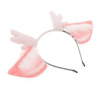 VILLCASE Deer Antlers Headband Cute Reindeer Headband Christmas Hair Accessory Reindeer Costume Accessories Deer Antlers Plush Christmas Headpiece Pink