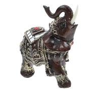 VILLCASE Delicate Resin Elephant Figurine Desktop Ornament for Home Office Decor Stable Resin Animal Statue with Detailed Craftsmanship Suitable for Living Tea Library and Office Display