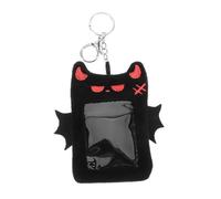 VILLCASE Devil Wings Plush Card Holder Cute Cat Ears and Tail Costume Kpop Photocard Holder Keychain for Hanging Photo Card Display for Boys and Girls and Adults Soft Plush Material