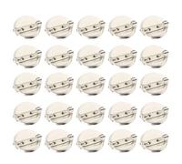 VILLCASE DIY Alloy Base 100 Pcs Round Brooch Base Plates 3Cm Pin Backing for Crafting Uniform Badge Accessories Small Size for Dating and Events